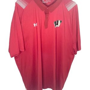 Under Armour Men's XXL Red Wisconsin Badgers Performance Polo Golf Shirt